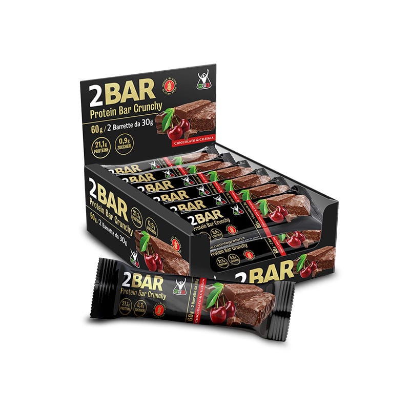 NET INTEGRATORI 2BAR Protein Bar Crunchy 2 barrette da 30g confezione 12 pezzi CILIEGIA