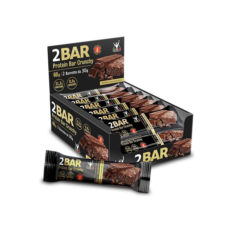 NET INTEGRATORI 2BAR Protein Bar Crunchy 2 barrette da 30g confezione 12 pezzi DOPPIO CIOCCOLATO