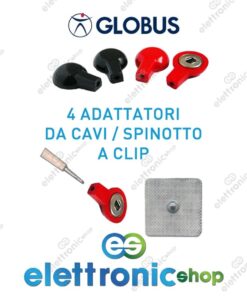 GLOBUS 4 Adattatori da cavi spinotto a cavi CLIP per elettrodi art. G0727