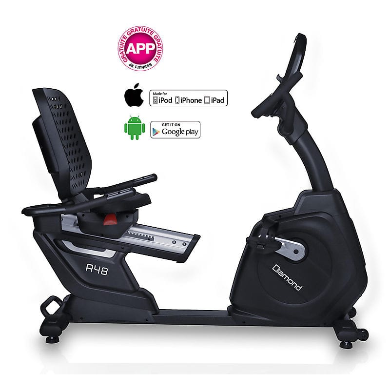 DIAMOND R48 Cyclette orizzontale Programmabile con ricevitore cardio Polar MP3 USB