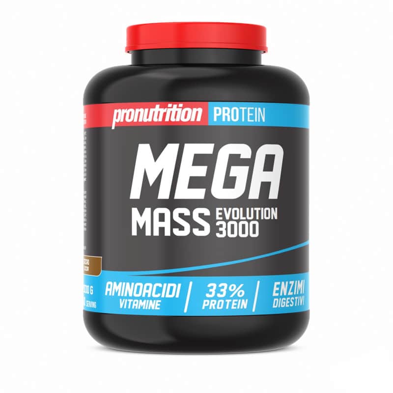 PRONUTRITION MEGAMASS 3000 gainer aumento massa muscolare 2kg CACAO