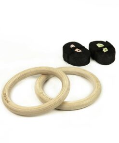 Diamond Coppia Anelli Ginnastica in Legno con Strap 3,8 mm AGLD