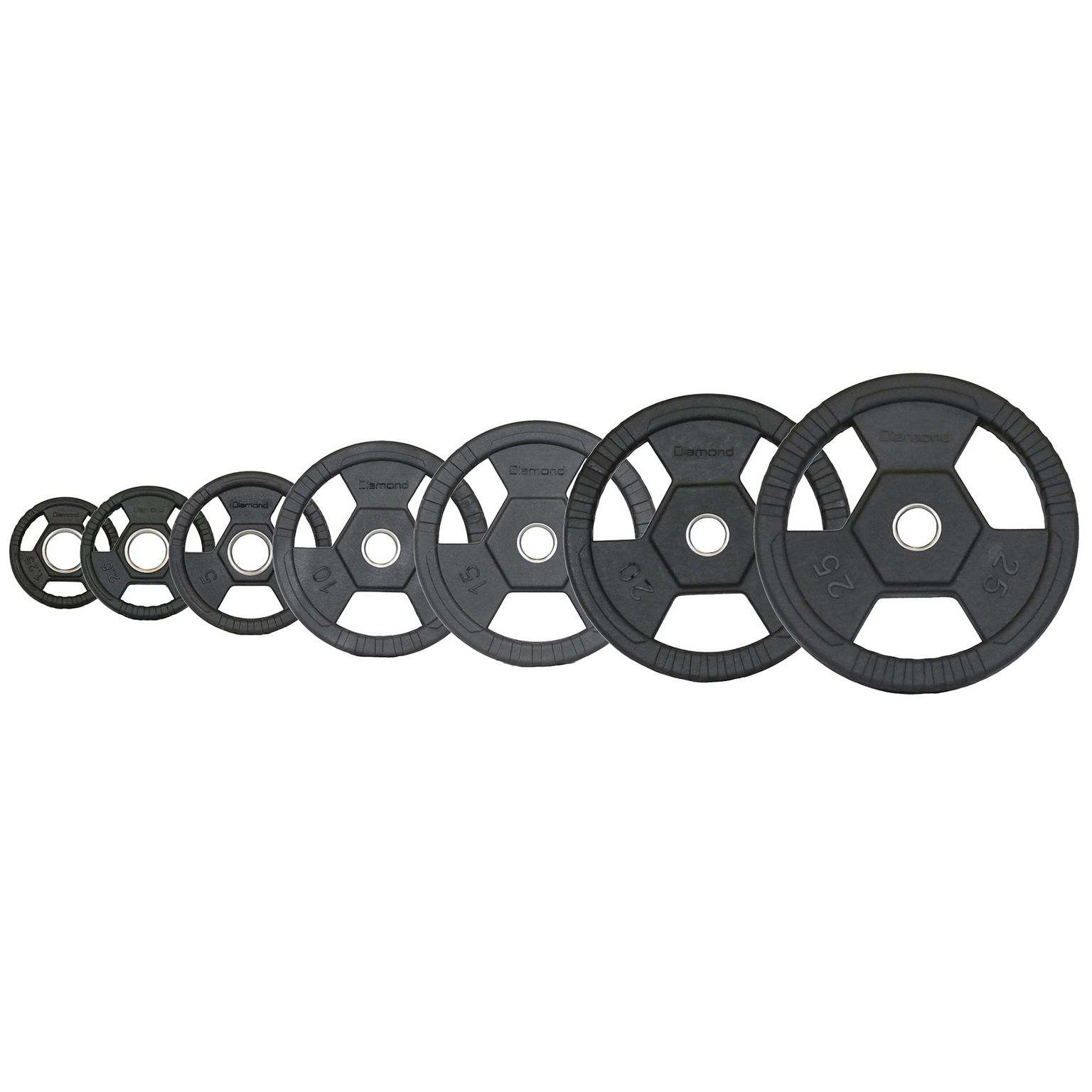 Diamond Disco Olimpico Gommato Ruvido Tri-Grip foro Ø 50 mm 5 kg DGGD5-P
