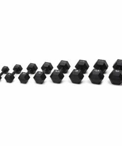 Diamond Set 8 coppie Manubri Gommati Esagonali Black 2,5-20 kg (2,5 / 5 / 7,5 / 10 / 12,5 / 15 / 17,5 / 20 kg) - totale 180 kg - impugnatura brunita MGED-B2,5-20