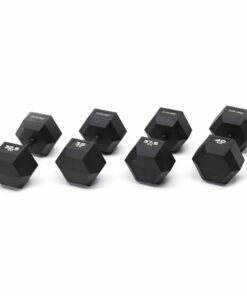 Diamond Set 4 coppie Manubri Gommati Esagonali Black 32,5-40 kg (32,5 / 35 / 37,5 / 40 kg) - totale 290 kg - impugnatura brunita MGED-B32,5-40