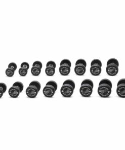 Diamond Set 8 Coppie Manubri Gommati Tondi 26-40 kg Pro Black (26 / 28 / 30 / 32 / 34 / 36 / 38 / 40 kg) - totale 528 kg MGTDS26-40