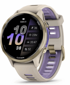 Garmin Forerunner 970 Soft gold titanium cinturino french grey/translucent indigo 010-02969-12