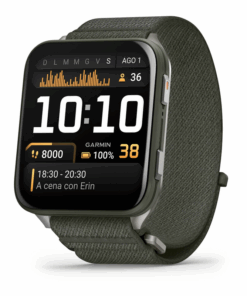 Garmin Venu X1 Smartwatch Gps fondello in titanio e cinturino in nylon ComfortFit Moss art 010-02980-03