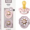 BIBS ciuccio COLOUR Pacifier rosa / lilla 2 Pezzi Size 1 Gomma naturale 0-6 mesi