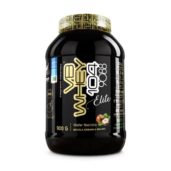 Net Integratori VB WHEY 104 9088 ELITE con sieroproteine del latte 900g WAFER NOCCIOLA