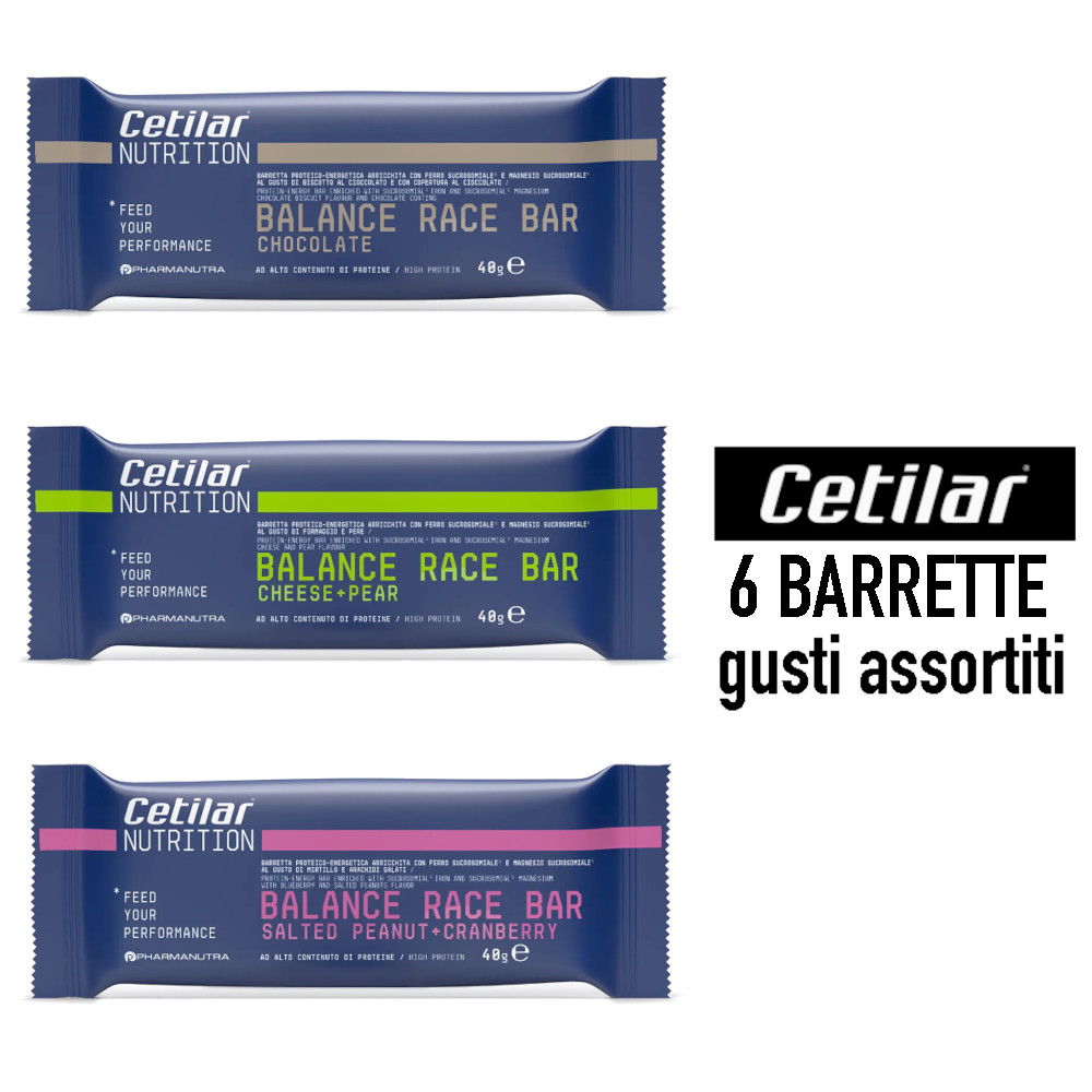 Cetilar BALANCE RACE BAR GUSTI ASSORTITI 6 PEZZI Barretta proteico-energetica bilanciata da 40g