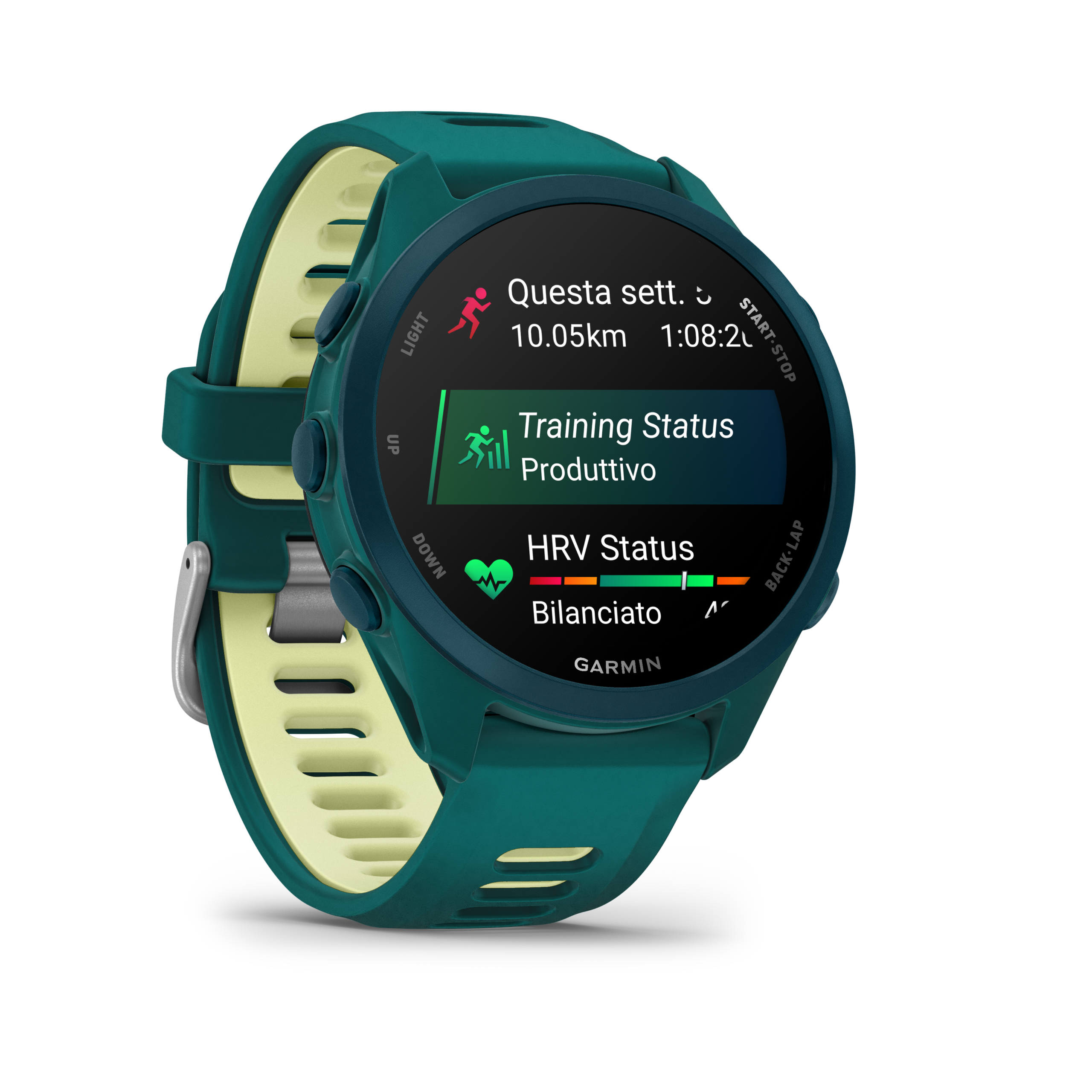 GARMIN Forerunner 170 MUSIC Teal Green smartwatch GPS Running Cinturino Teal Green/Citron Art.010-03920-12 PREVENDITA - immagine 6