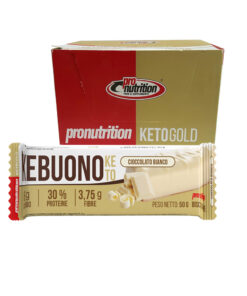 PRONUTRITION KEBUONO BOX 10pz Biscottone Keto ricoperto di cacao al cioccolato bianco 50 gr