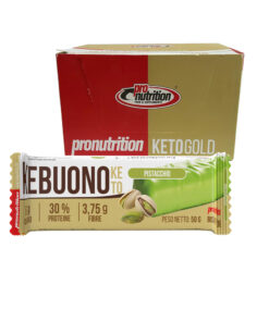 PRONUTRITION KEBUONO BOX 10 pz Biscottone Keto ricoperto di cioccolato al pistacchio 50 gr